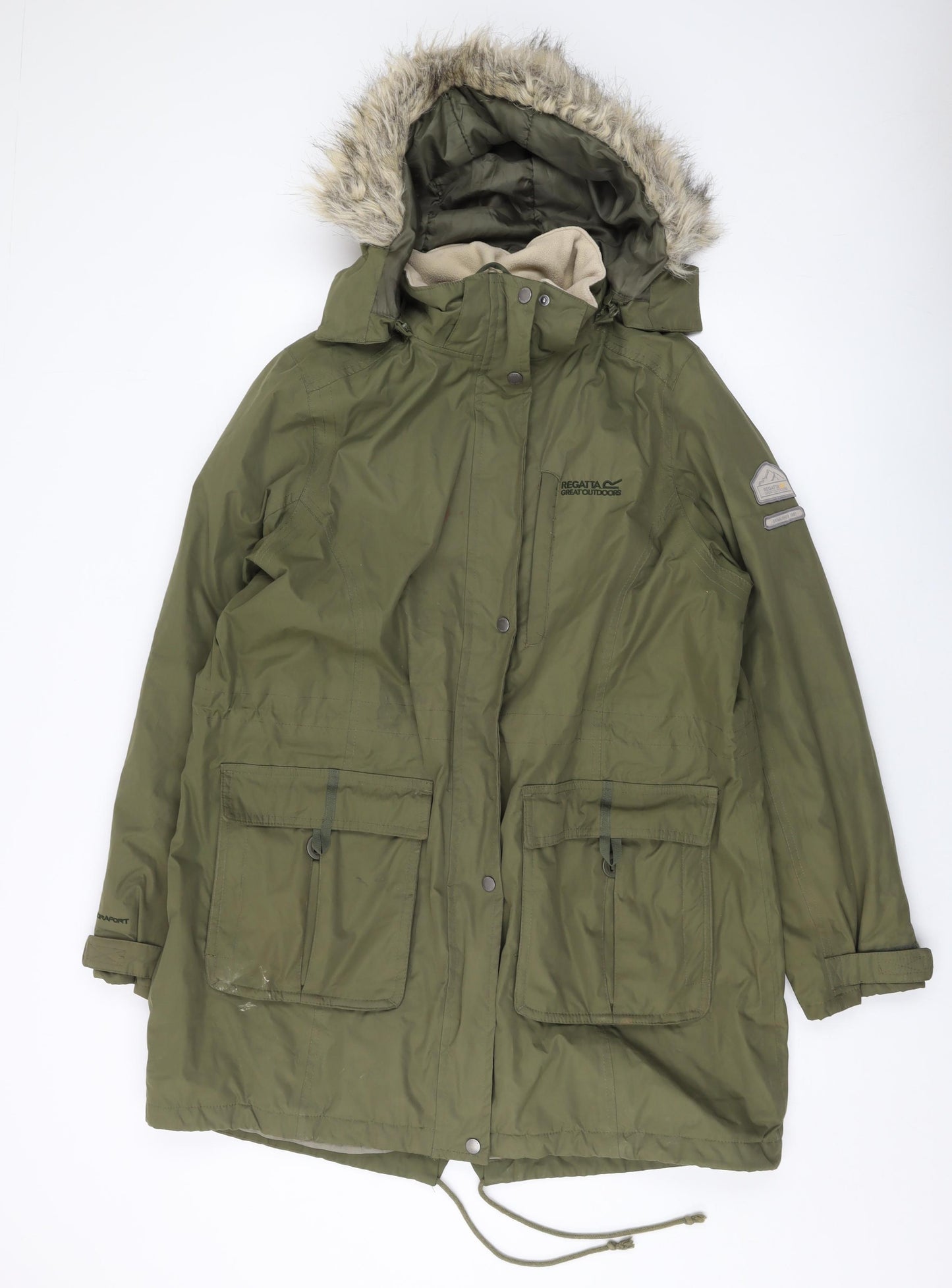 Regatta Womens Green Parka Coat Size 18 Zip