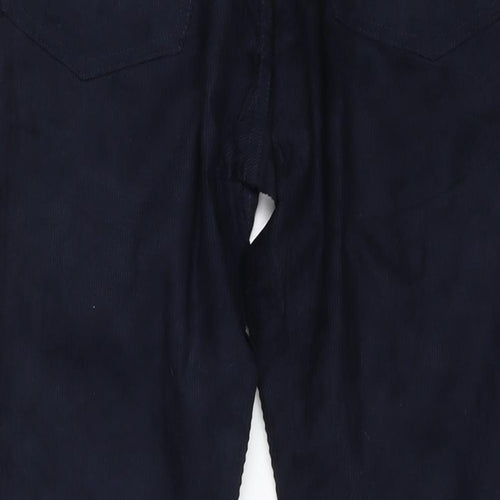 Marks and Spencer Mens Blue Cotton Trousers Size 32 in L33 in Slim Button