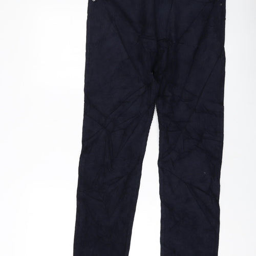 Garfield & Marks Mens Blue Cotton Trousers Size 32 in L29 in Regular Button