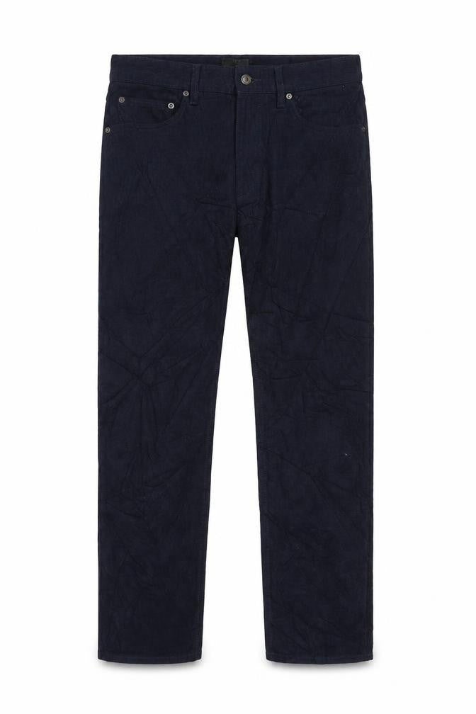 Front view of Garfield & Marks men’s blue cotton trousers, size 32, in, 29-inch leg regular button