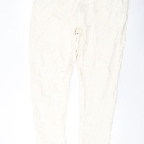 Marks and Spencer Womens Ivory Cotton Skinny Jeans Size 22 L30 in Regular Button