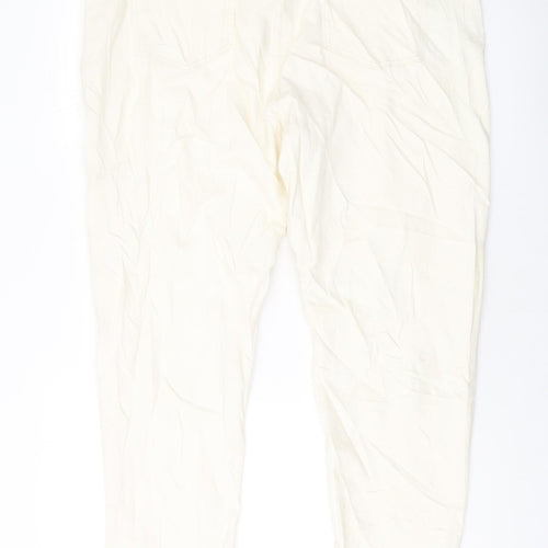 Marks and Spencer Womens Ivory Cotton Skinny Jeans Size 22 L30 in Regular Button