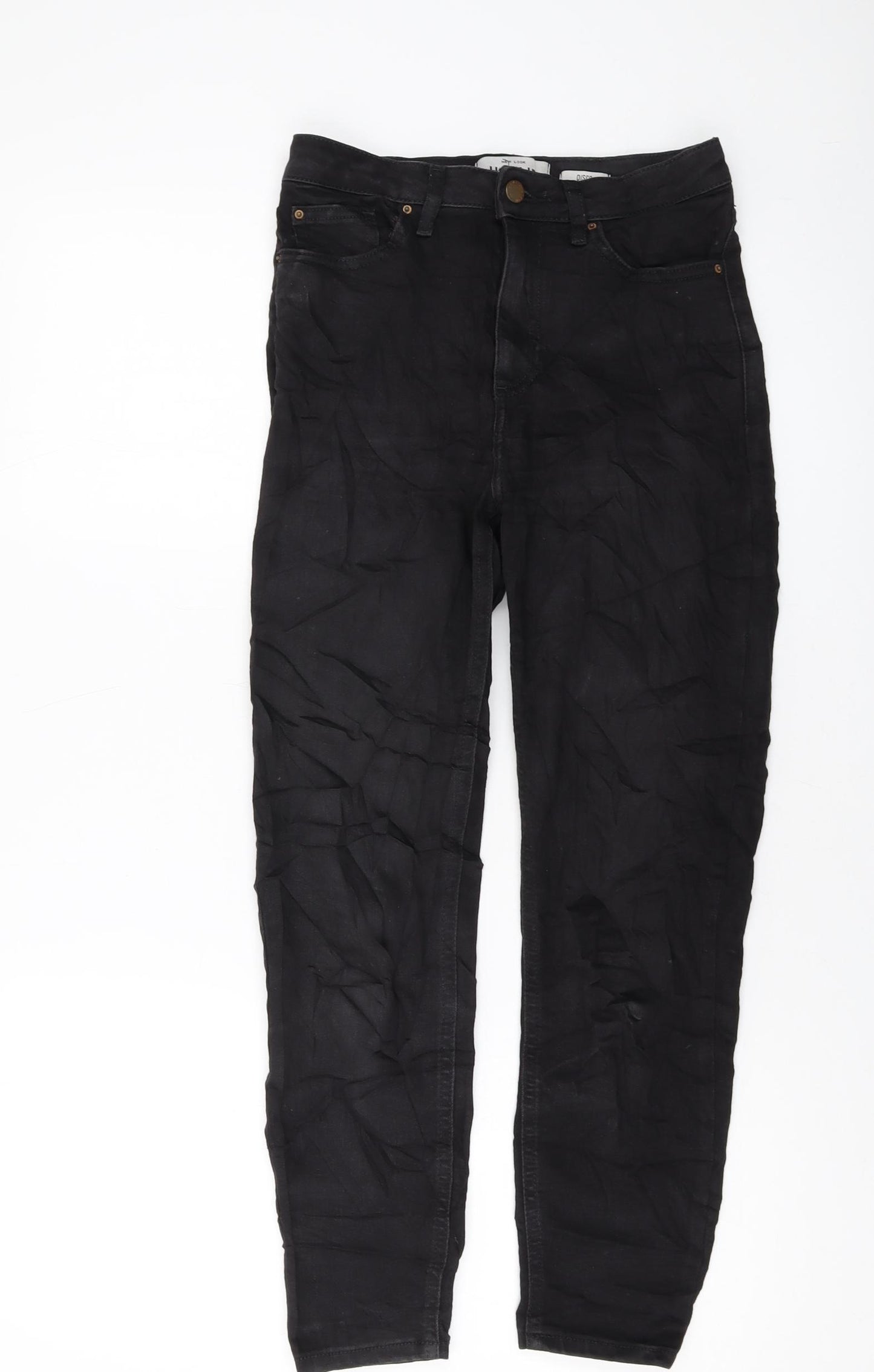 New Look Womens Black Cotton Skinny Jeans Size 10 L24 in Regular Button