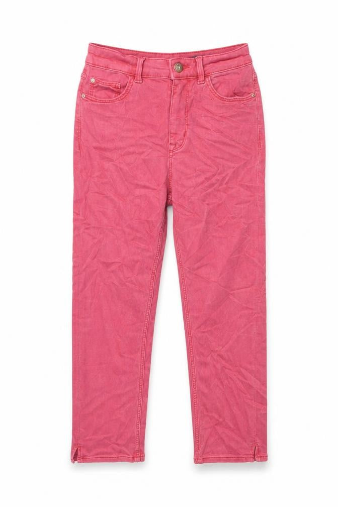Marks and Spencer Womens Pink Cotton Cropped Jeans Size 8 L22 in Regular Button