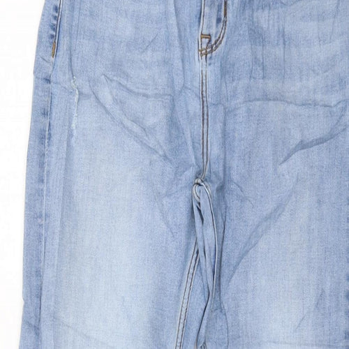 Marks and Spencer Womens Blue Cotton Straight Jeans Size 12 L29 in Regular Button