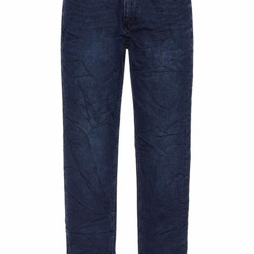 Marks and Spencer Womens Blue Cotton Straight Jeans Size 6 L30 in Regular Button