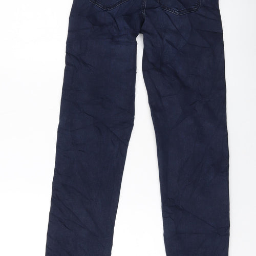 Marks and Spencer Womens Blue Cotton Straight Jeans Size 6 L30 in Regular Button