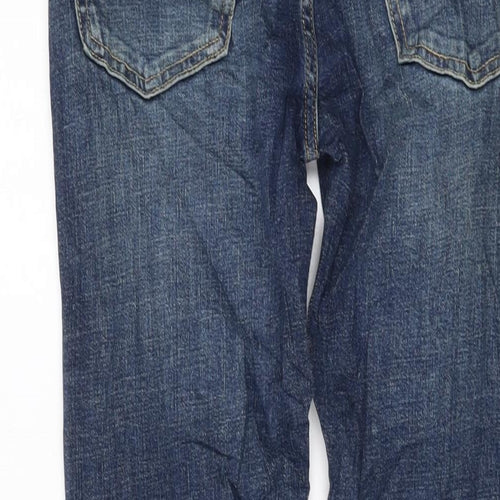 Marks and Spencer Mens Blue Cotton Skinny Jeans Size 28 in L31 in Regular Button