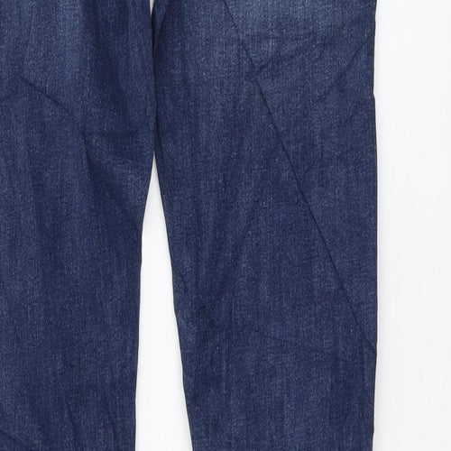 Marks and Spencer Womens Blue Cotton Skinny Jeans Size 6 L28 in Regular Button