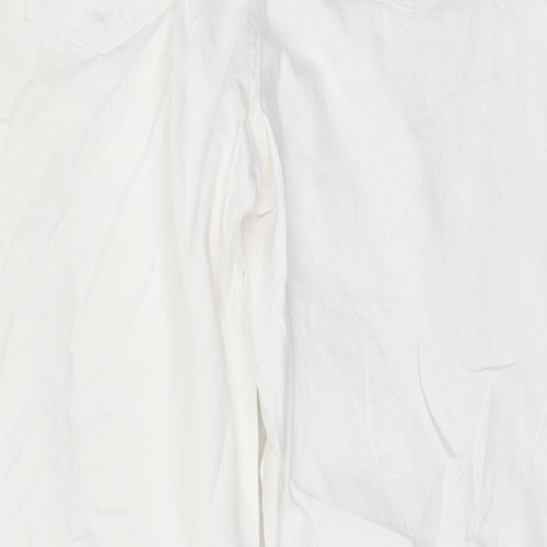 Marks and Spencer Womens White Cotton Mom Jeans Size 10 L27 in Regular Button