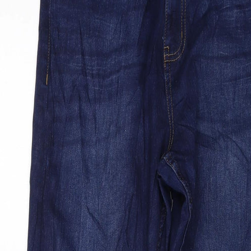 Marks and Spencer Womens Blue Cotton Bootcut Jeans Size 14 L30 in Regular Button