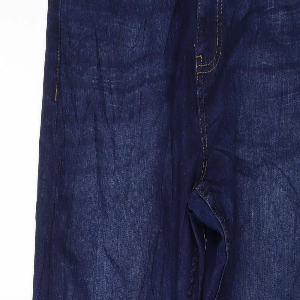 Marks and Spencer Womens Blue Cotton Bootcut Jeans Size 14 L30 in Regular Button