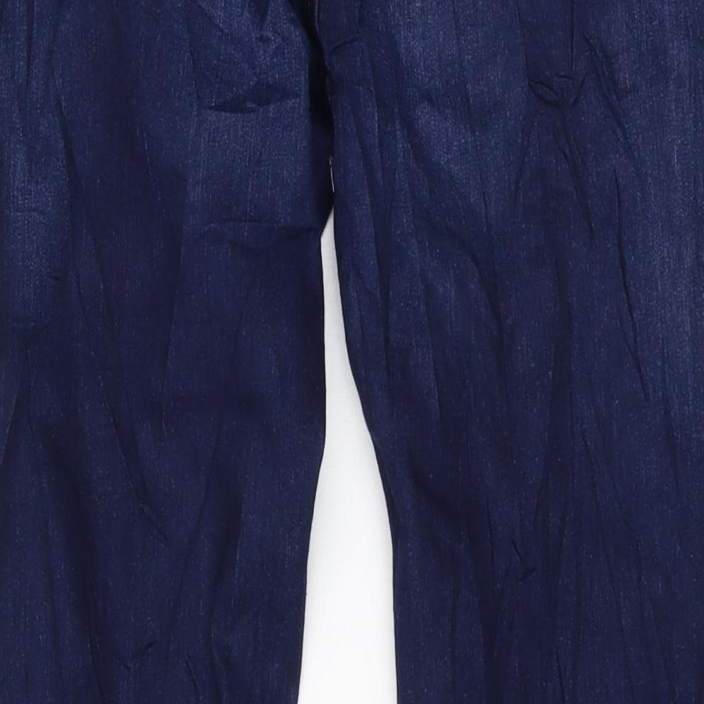 Marks and Spencer Womens Blue Cotton Bootcut Jeans Size 14 L30 in Regular Button