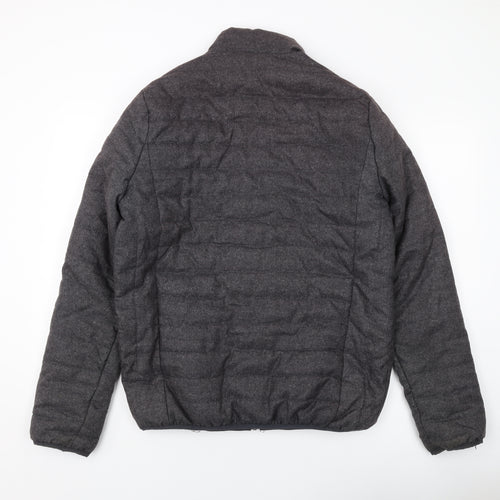 Brave Soul Mens Grey Puffer Jacket Jacket Size M Zip