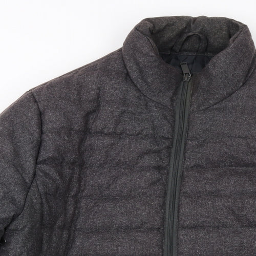 Brave Soul Mens Grey Puffer Jacket Jacket Size M Zip