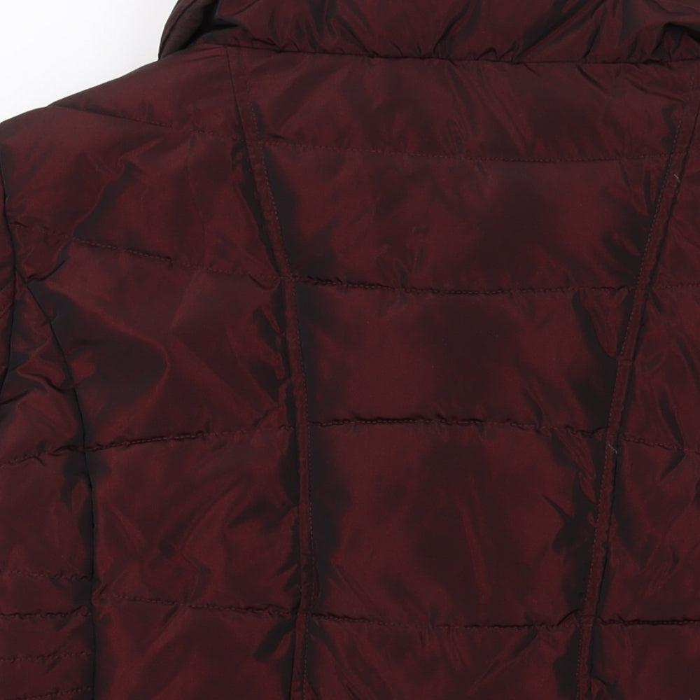 NEXT Womens Red Puffer Jacket Jacket Size 16 Zip