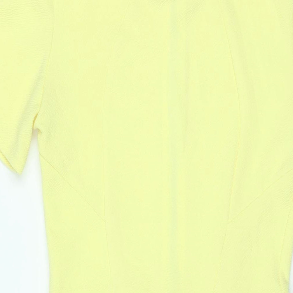 Therapy Womens Yellow Polyester Shift Size 10 Round Neck Zip