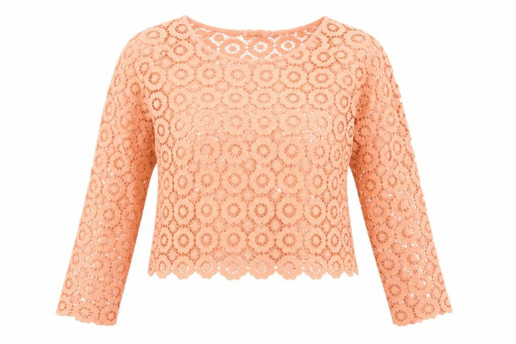 Front view of Jolie Moi women’s pink cotton basic blouse, size M, round neck -, size M-l