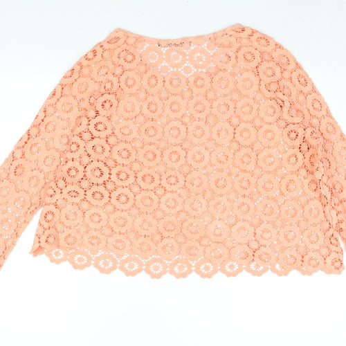 Jolie Moi Womens Pink Cotton Basic Blouse Size M Round Neck - Size M-L