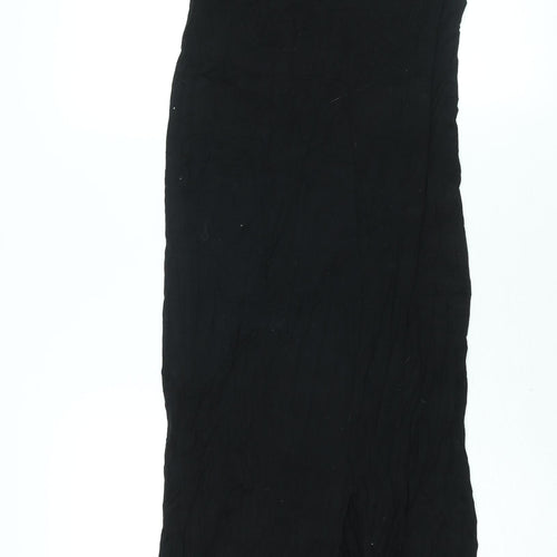 PRETTYLITTLETHING Womens Black Viscose Maxi Size 10 Round Neck Pullover - Back Slit