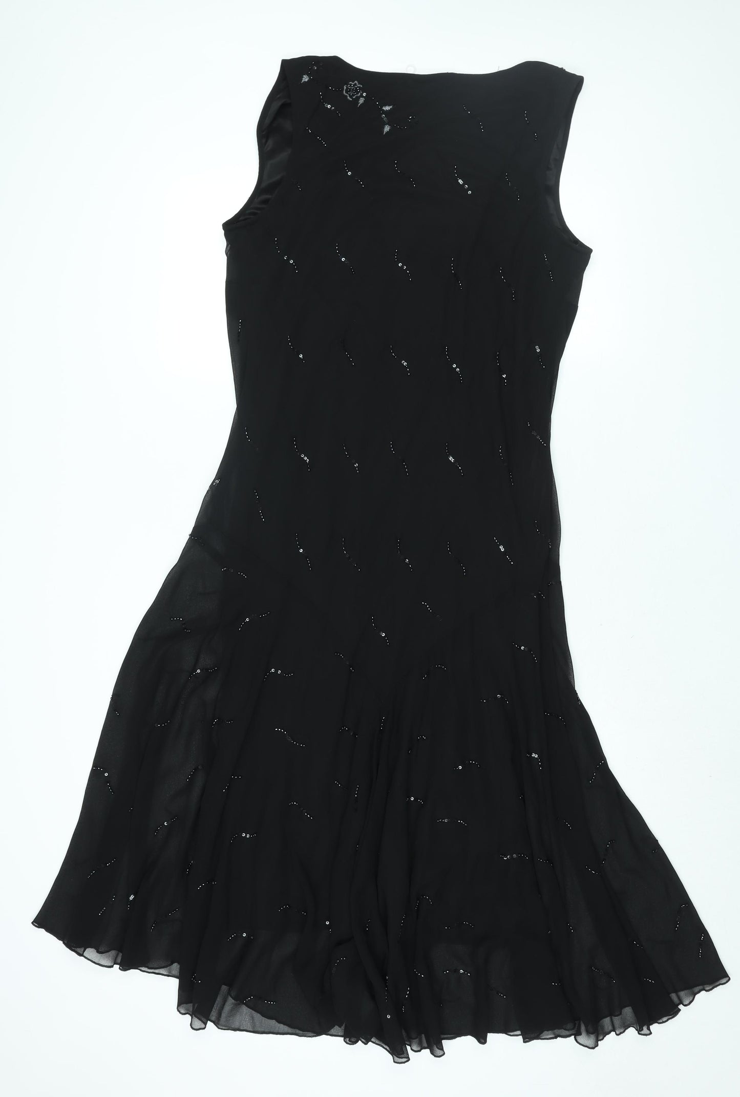 Klass Womens Black Polyester Maxi Size 18 V-Neck Pullover - Beaded