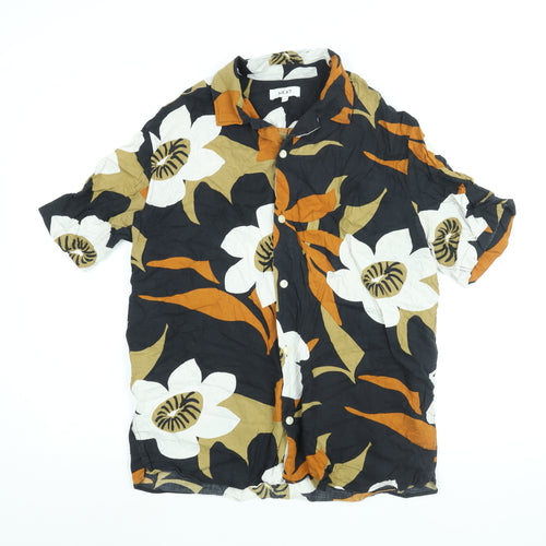 NEXT Mens Multicoloured Floral Cotton Button-Up Size L Collared Button