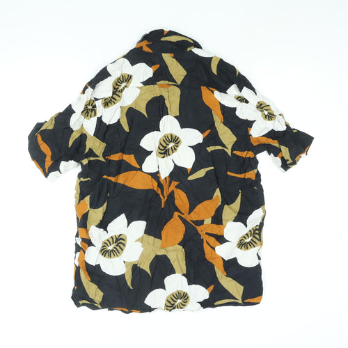 NEXT Mens Multicoloured Floral Cotton Button-Up Size L Collared Button