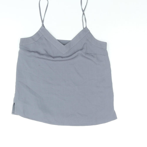 Topshop Womens Grey Polyester Camisole Blouse Size 6 V-Neck