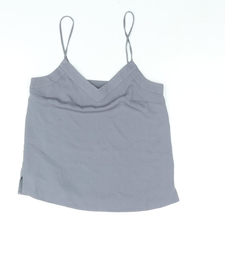 Topshop Womens Grey Polyester Camisole Blouse Size 6 V-Neck