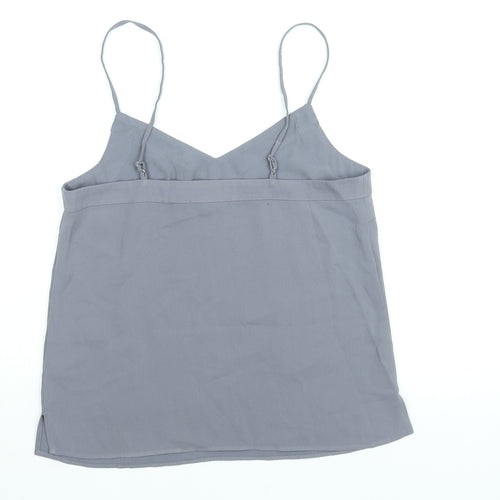 Topshop Womens Grey Polyester Camisole Blouse Size 6 V-Neck