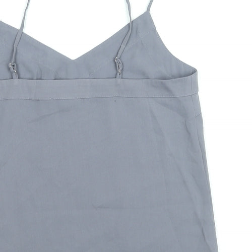 Topshop Womens Grey Polyester Camisole Blouse Size 6 V-Neck