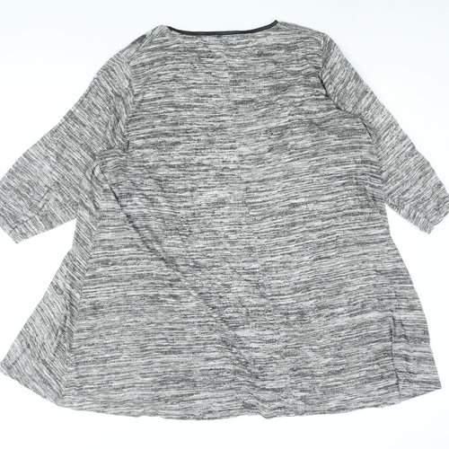 Yours Womens Grey Round Neck Polyester Pullover Jumper Size 22 - Floral Print Size 20-22