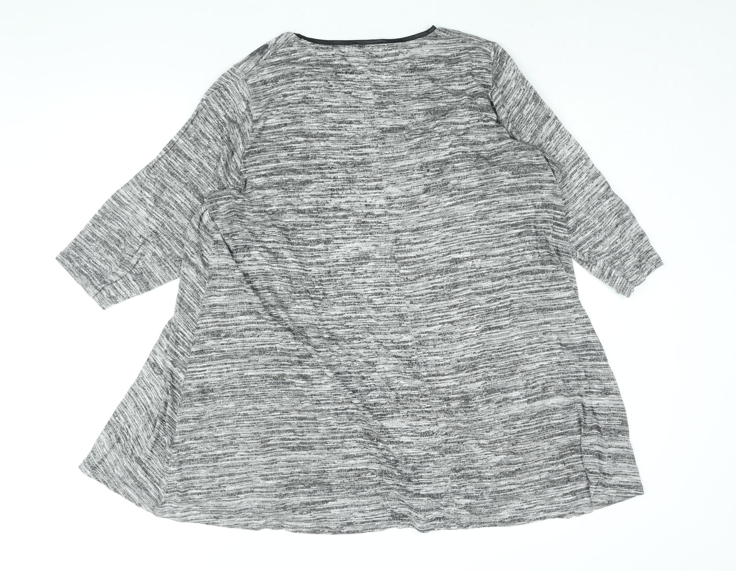 Yours Womens Grey Round Neck Polyester Pullover Jumper Size 22 - Floral Print Size 20-22