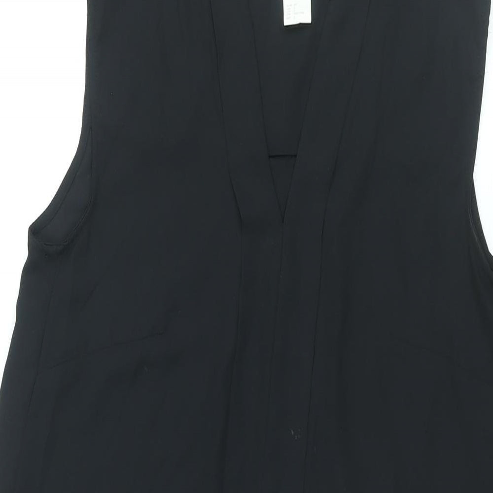 H&M Womens Black Polyester Camisole Blouse Size 4 V-Neck