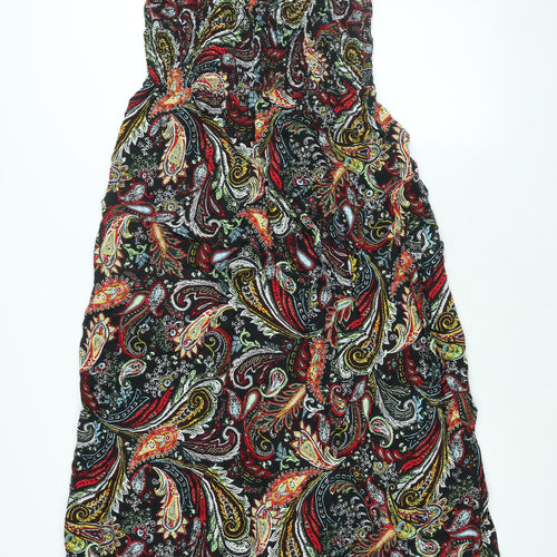 Marks and Spencer Womens Multicoloured Paisley Viscose Maxi Size 14 Halter Pullover