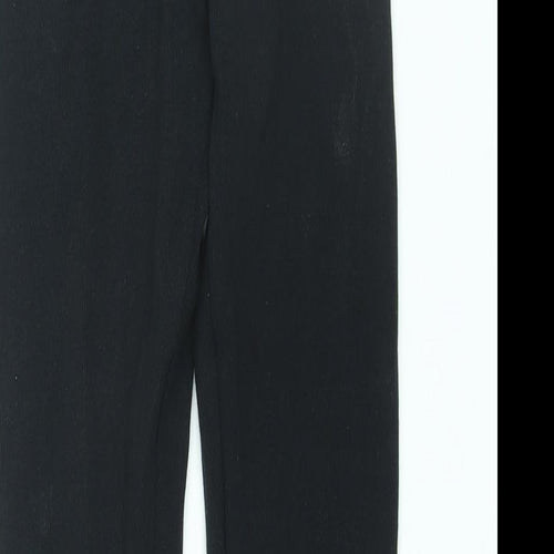 Zara Womens Black Polyester Cropped Leggings Size S L27 in - Ribbed