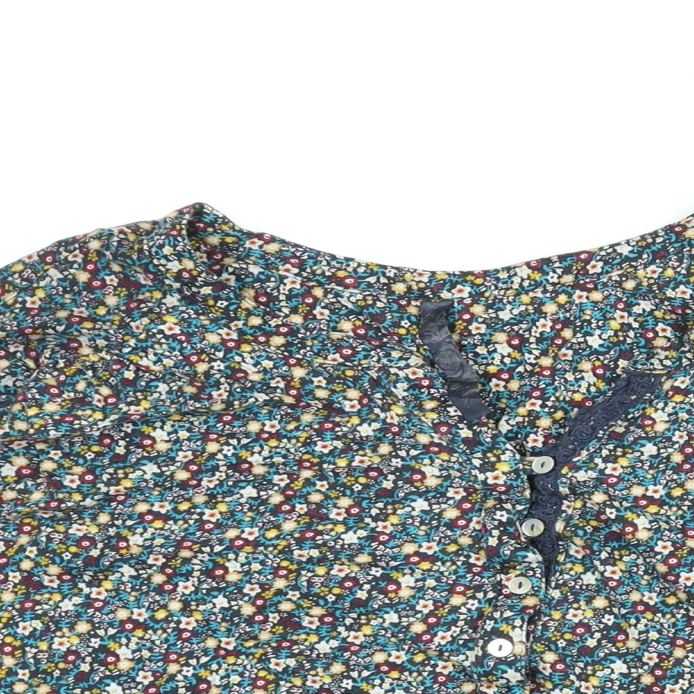 Arcadia Womens Multicoloured Geometric Viscose Basic Blouse Size 30 V-Neck - Size 30-32