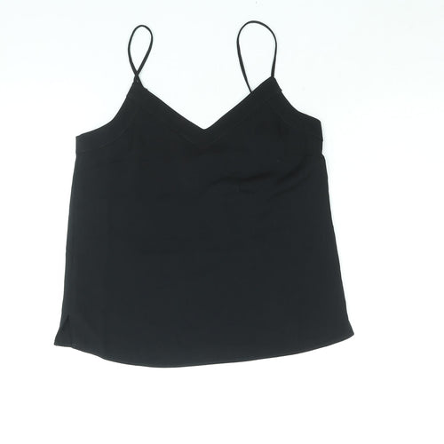 Topshop Womens Black Polyester Camisole Blouse Size 6 V-Neck