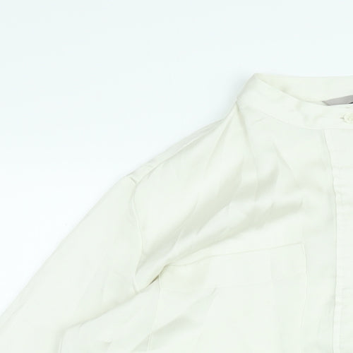 H&M Womens Ivory Polyester Tunic Blouse Size S Round Neck