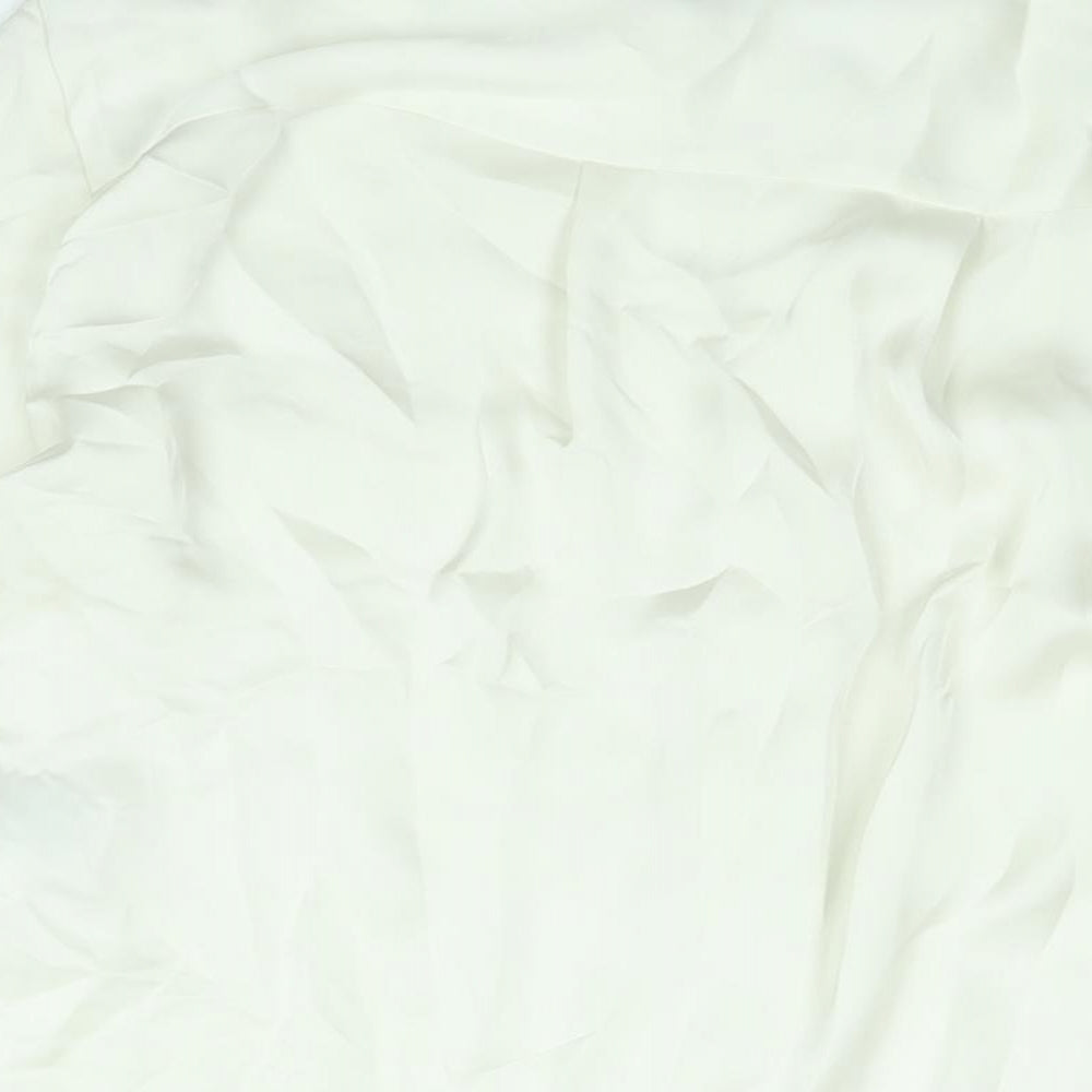 H&M Womens Ivory Polyester Tunic Blouse Size S Round Neck