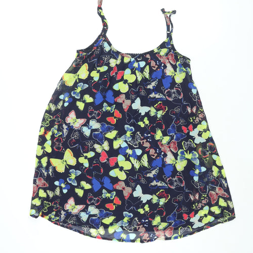 Fire Womens Multicoloured Geometric Polyester A-Line Size S Scoop Neck Pullover - Butterfly Print