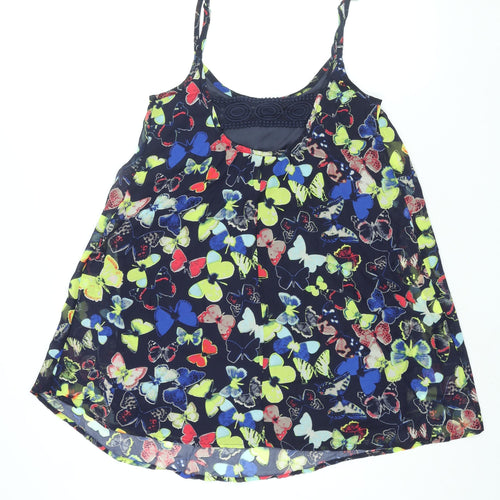 Fire Womens Multicoloured Geometric Polyester A-Line Size S Scoop Neck Pullover - Butterfly Print