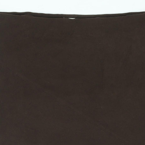 Etam Womens Brown Polyester A-Line Skirt Size 16 Zip