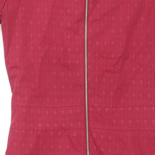 NEXT Womens Pink Polyester Shift Size 12 Round Neck Zip - Belted