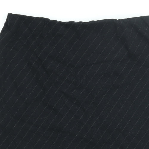 Equinox Womens Black Striped Cotton A-Line Skirt Size M