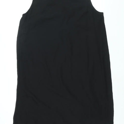 BHS Womens Black Polyester Shift Size 18 Cowl Neck Pullover - Rhinestone Strap