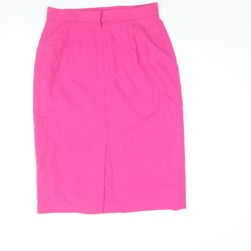 Jacques Vert Womens Pink Polyester Straight & Pencil Skirt Size 16 Zip