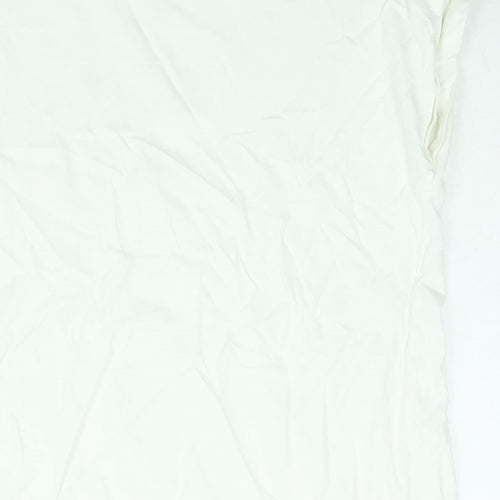 Dorothy Perkins Womens White Cotton Basic T-Shirt Size 12 Round Neck