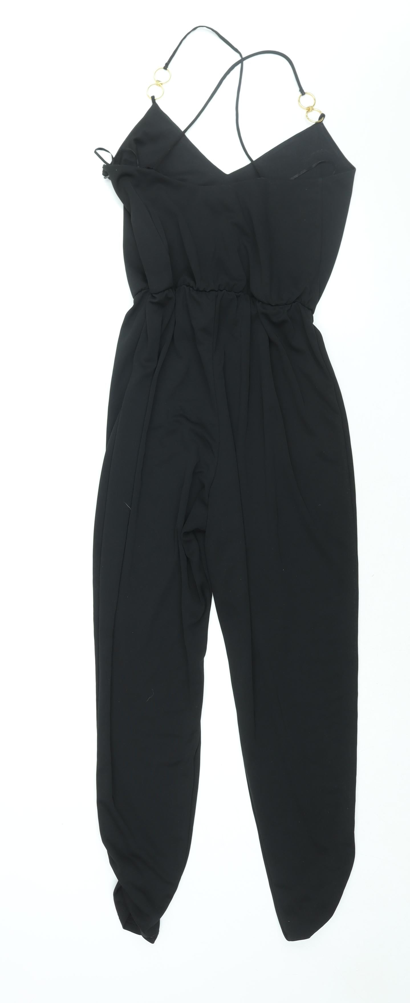 Miss Selfridge Womens Black Polyester Jumpsuit One-Piece Size 6 L24 in Zip