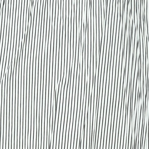 Zara Womens White Striped Viscose Maxi Size M Scoop Neck Pullover